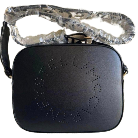 Stella McCartney Perforated Logo Sustainable Camera Crossbody Bag - Picture 1 of 6